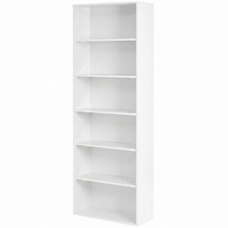 Ochama Cloud White 6-Tier Open Bookcase – 24 x 60 x 178.5 cm, Tall Shelving Unit for Living Room, Home Office, or Dining Room – Versatile Storage for Books & Décor - thumbnail 1