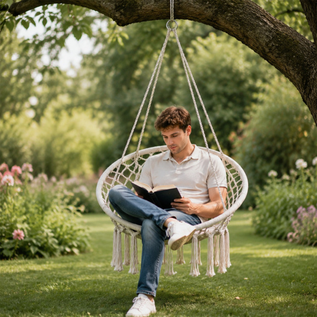 Terrabeta Garden furniture poly-cotton rope hammock chair - image 1