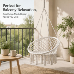Terrabeta Garden furniture poly-cotton rope hammock chair - thumbnail 7