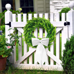 DDHS 20 Inch Boxwood Wreath with Sash-1pcs - thumbnail 6