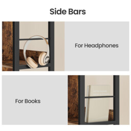 Ochama 4-Tier Ladder Shelf, Display Bookcase for Bedroom, Living Room, Office, Rustic Brown and Black - thumbnail 2