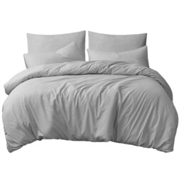 LeBonsoir Light Gray Duvet Cover Set，200x200cm/50x75cmx2 Soft Double Brushed Bedding Set， with Zip， 3 Pieces， Includes 1 Duvet Cover & 2 Pillowcases，NO Comforter - thumbnail 2