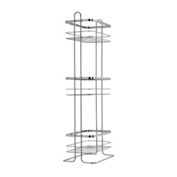 Croydex Bathroom Storage Three Tier Freestanding Storage Basket - Chrome Plated (H67xW16.5xL25.5cm) - thumbnail 2