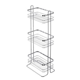 Croydex Bathroom Storage Three Tier Freestanding Storage Basket - Chrome Plated (H67xW16.5xL25.5cm) - thumbnail 3