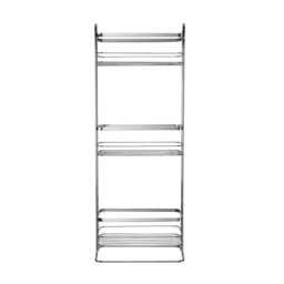 Croydex Bathroom Storage Three Tier Freestanding Storage Basket - Chrome Plated (H67xW16.5xL25.5cm) - thumbnail 4