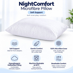 NightComfort Soft Like Down Microfibre Pillow - Soft Support - thumbnail 5