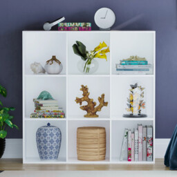 Vida Designs Bookcase Durham 9 Cube White - thumbnail 4