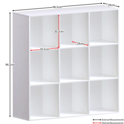 Vida Designs Bookcase Durham 9 Cube White - thumbnail 3