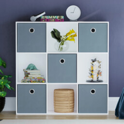 Vida Designs Bookcase Durham 9 Cube White - thumbnail 2
