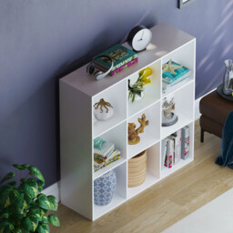 Vida Designs Bookcase Durham 9 Cube White - thumbnail 5
