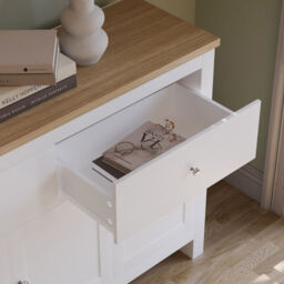 Vida Designs Sideboard Arlington 3 Doors 2 Drawers White/Oak Effect - thumbnail 2