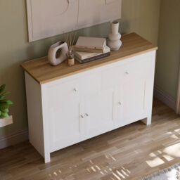 Vida Designs Sideboard Arlington 3 Doors 2 Drawers White/Oak Effect - thumbnail 7