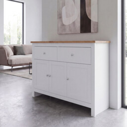 Vida Designs Sideboard Arlington 3 Doors 2 Drawers White/Oak Effect