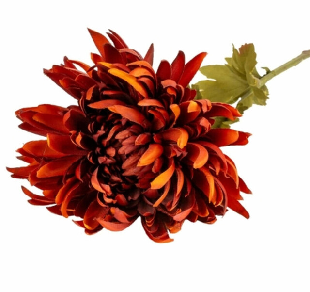 Candlelight Artificial Chrysanthemum Flower Stem Burgundy 62cm - image 1