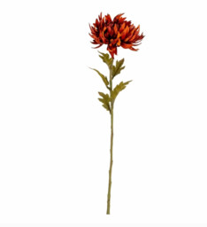Candlelight Artificial Chrysanthemum Flower Stem Burgundy 62cm - thumbnail 2