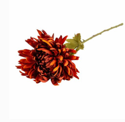 Candlelight Artificial Chrysanthemum Flower Stem Burgundy 62cm - thumbnail 3