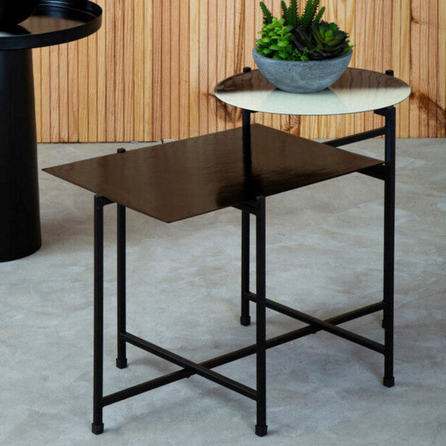 Fifty Five South Side Table Rasmus 2 Tier Metal Ombre Black/White - image 1