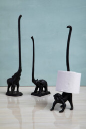 Maison by Premier Black Finish Elephant Toilet Roll Holder - thumbnail 3