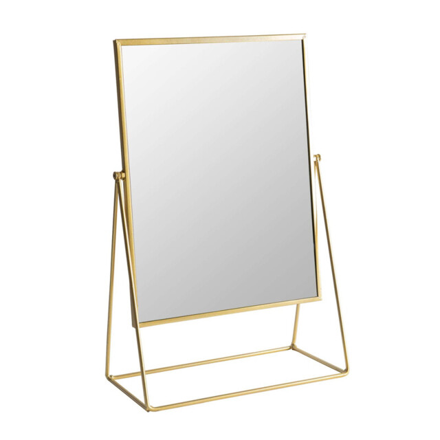 Harbour Housewares Metallic Frame Table Vanity Mirror Adjustable- 32 x 50cm - Gold - image 1