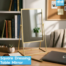Harbour Housewares Metallic Frame Table Vanity Mirror Adjustable- 32 x 50cm - Gold - thumbnail 5