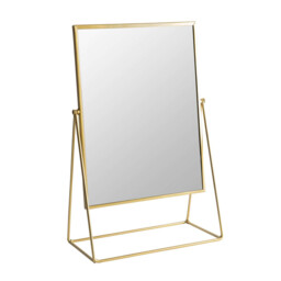 Harbour Housewares Metallic Frame Table Vanity Mirror Adjustable- 32 x 50cm - Gold - thumbnail 1