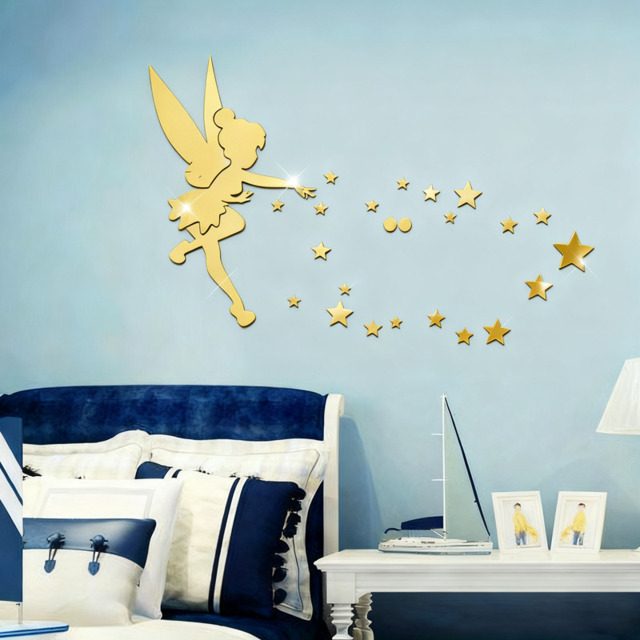 8pcs PVC mirror stickers, elegant dancer mirror stickers, 22*20cm，gold - image 1
