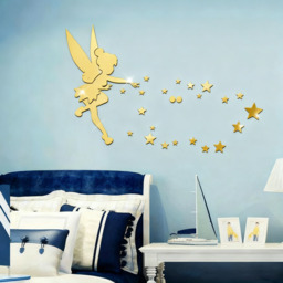 8pcs PVC mirror stickers, elegant dancer mirror stickers, 22*20cm，gold - thumbnail 1