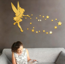 8pcs PVC mirror stickers, elegant dancer mirror stickers, 22*20cm，gold - thumbnail 4