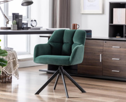 chairus Velvet Desk Chair Upholstered Armchair Home Office Chair 360°Swivel - thumbnail 6