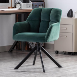 chairus Velvet Desk Chair Upholstered Armchair Home Office Chair 360°Swivel - thumbnail 3
