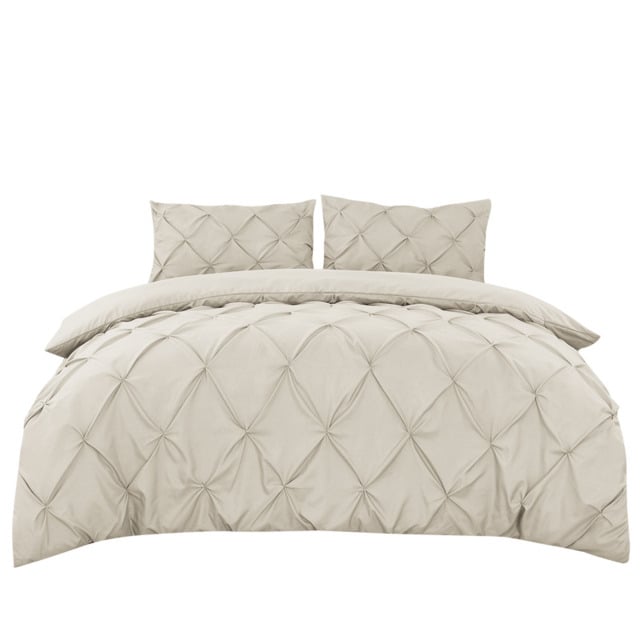 Natural Linen Color Pleating Brushing Duvet Cover & Pillowcases Set, 260*220CM+50*75CM*2 - image 1