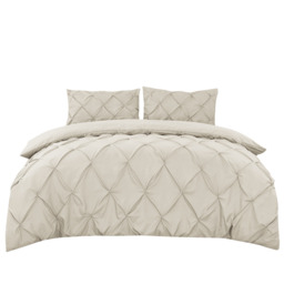 Natural Linen Color Pleating Brushing Duvet Cover & Pillowcases Set, 260*220CM+50*75CM*2 - thumbnail 1