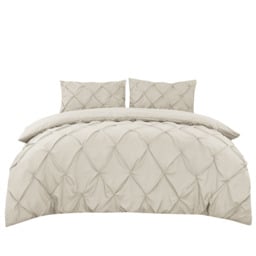 Natural Linen Color Pleating Brushing Duvet Cover & Pillowcases Set, 260*220CM+50*75CM*2