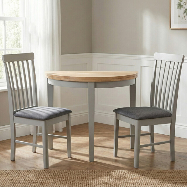 Dining Chairs Altona Grey/Charcoal 2pcs - image 1