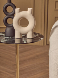 Interiors by Premier Side Table Avola Gold Finish/Black Marble Effect Top - thumbnail 5
