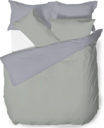 NightComfort Duvet Cover Set Plain Reversible Polycotton Sage/Grey Double - thumbnail 3
