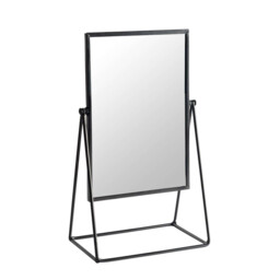 Harbour Housewares Metallic Frame Table Vanity Mirror Adjustable - 22 x 39cm - Black