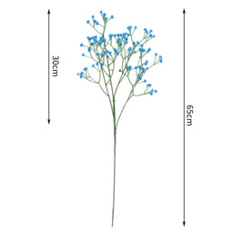Wei's Moment 5Pcs Artificial  Flowers, Fake Flowers Silk Plastic Artificial Gypsophila Realistic Flower Arrangements Wedding Decoration Table Centerpieces blue - thumbnail 3