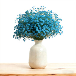 Wei's Moment 5Pcs Artificial  Flowers, Fake Flowers Silk Plastic Artificial Gypsophila Realistic Flower Arrangements Wedding Decoration Table Centerpieces blue - thumbnail 4