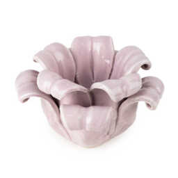 Candlelight Candle Holder Tealight Bell Flower Ceramic Lilac - thumbnail 1