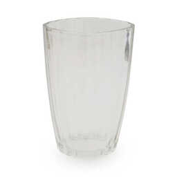 Candlelight Vase Ridged Oval Glass Clear H:24.5cm - thumbnail 2
