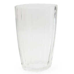 Candlelight Vase Ridged Oval Glass Clear H:24.5cm - thumbnail 1