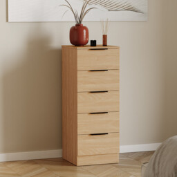 Vida Designs Drawer Chest Narrow Trega 5 Drawers Pine
