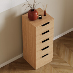 Vida Designs Drawer Chest Narrow Trega 5 Drawers Pine - thumbnail 3