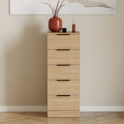 Vida Designs Drawer Chest Narrow Trega 5 Drawers Pine - thumbnail 2