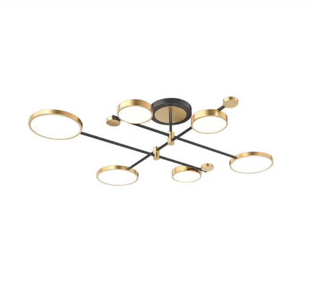 Homary Modern Gold Semi Flush Mount Light LED Ring Ceiling Light - image 1