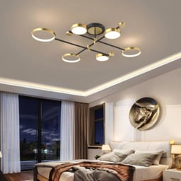 Homary Modern Gold Semi Flush Mount Light LED Ring Ceiling Light - thumbnail 5