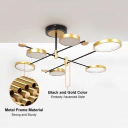 Homary Modern Gold Semi Flush Mount Light LED Ring Ceiling Light - thumbnail 6