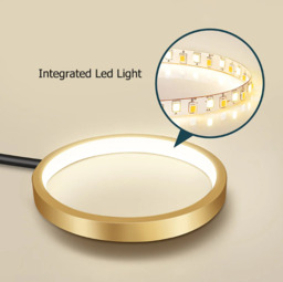 Homary Modern Gold Semi Flush Mount Light LED Ring Ceiling Light - thumbnail 2