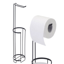 Croydex Wire Toilet Roll Holder - Black - thumbnail 1